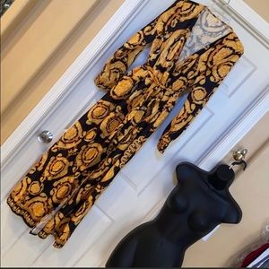 Black and gold baroque inspired dress
